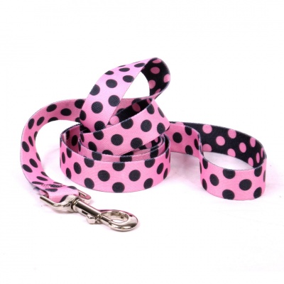 Yellow Dog Design Pink/Black Polka Dot Lead, 3/4 x 48-inch RRP 12.99 CLEARANCE XL 5.99